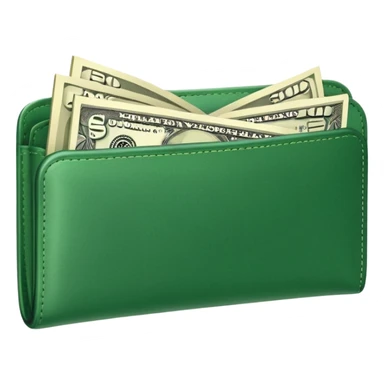 green wallet with dollars sticker