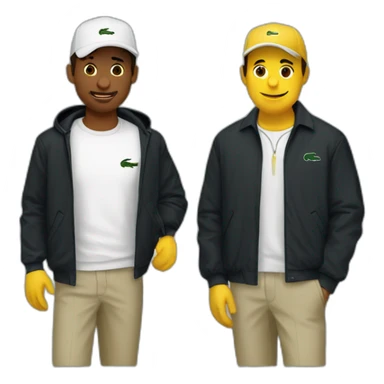 Lacoste latin two friends with black windbreaker sticker