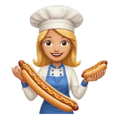 Wife holding a 5 foot hot dog sticker