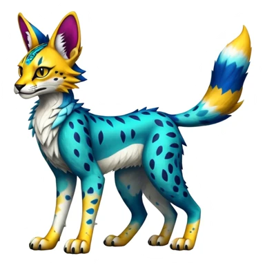Epic Edgy Colorful Sergal-Serval-Vernid full body sticker