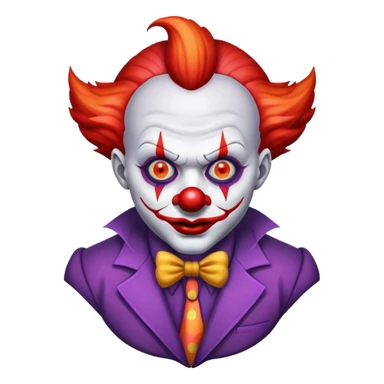 demonic clown wearing a leisure suit sticker
