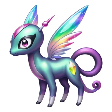 Shiny iridescent colorful nebulae sparkly glittery shimmering oily soft smooth Meloetta-Palkia-Genesect-Vikavolt-Venonat-fusion sticker