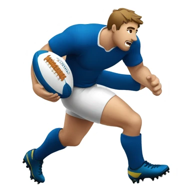 Rugbyman jouant au foot sticker