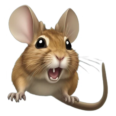 degu landing like a superhero with a hand up sticker