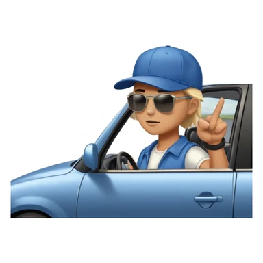 A person stands outside of to a car parked on the side of a long, open road. The sky ahead is clear and glowing, full of possibilities. One hand is on the steering wheel, the other points forward. The rearview mirror reflects storm clouds, but the windshield shows sunlit mountains ahead.  sticker