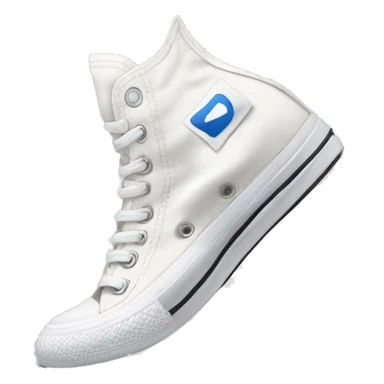 a pair of white converse with nike ankle socks  sticker
