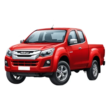 red isuzu d-max pickup truck driving  sticker