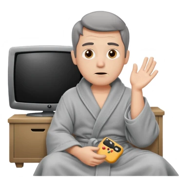 bored man watching television sticker