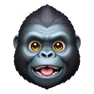 Cinematic Comical Gorilla Portrait Emoji, Head tilted dramatically with an exaggeratedly shocked expression, featuring a robust build with wide, comically expressive eyes full of humorous disbelief, Simplified yet hilariously expressive features, highly detailed, glowing with a slightly sassy jungle glow, high shine, dramatic yet playful, stylized with an air of quirky primate attitude, soft glowing outline, capturing the essence of a meme-worthy gorilla that appears ready to side-eye its way into viral fame! sticker