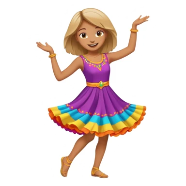 Happy girl dancing full body sticker