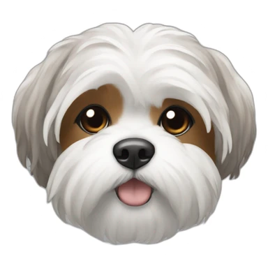 Shitzu blanc gris et roux sticker