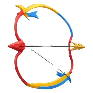 bow and arrow red blue and yellow color sticker