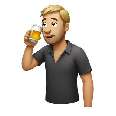 Drunk guy drinking beer sticker