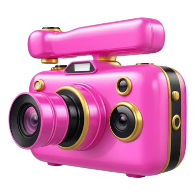 gold rococo pink inflatable puffy video vlog camera sticker