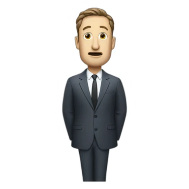 tim robinson in suit singing into microphone on microphone stand (full body, ios17, somber) sticker