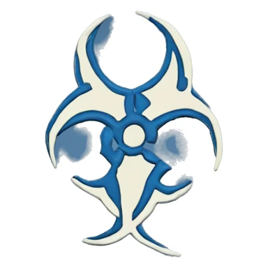 Blue biohazard sticker