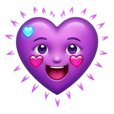 flashing purple heart that's dying crying laughing sticker