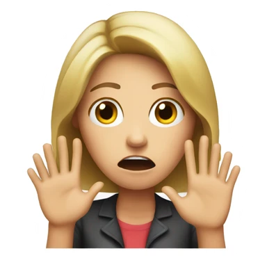 Female shocked face with hand saying stop  sticker