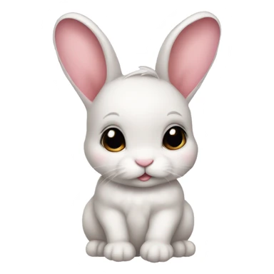 Baby bunny with coquette bow on ear sticker