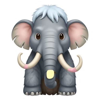 a Mammoth, half body, cute, Ice Age sticker