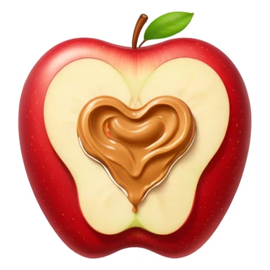 sliced apple with peanutbutter sticker