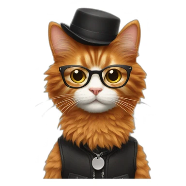 Fluffy ginger cat dressed as a beatnik sticker