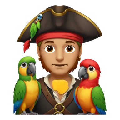 pirate and parrot sticker