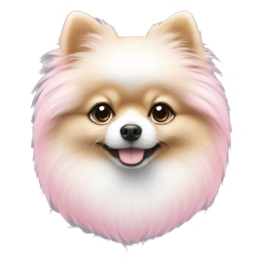 White and pastel pink Pomeranian  sticker