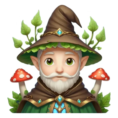 mushroom wizard portrait, head and shoulders only, glowing spores, leafy cloak collar, magical eyes, cute fantasy style, 3D cartoon, mobile game icon style, clean background, no text, no watermark

 sticker