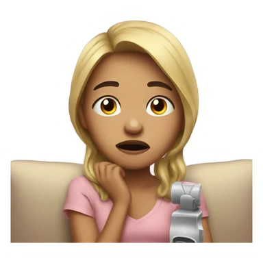 Girl watching tv crying  sticker