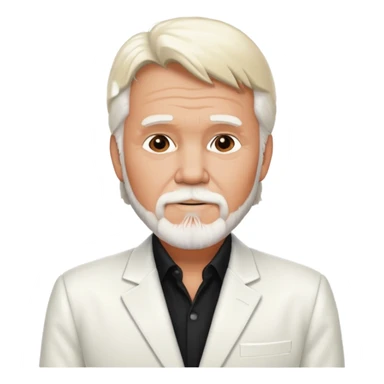 Kenny Rogers with white suit jacket sticker