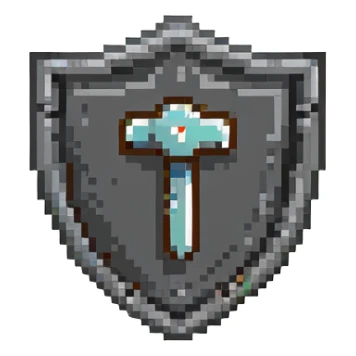 Moderator shield with ban hammer, admin logo sticker