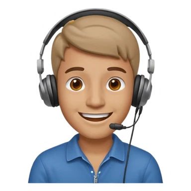 happy guy listening to music on a headset sticker