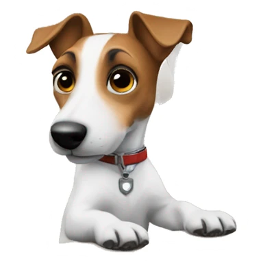 a jack russel driving a private jet sticker