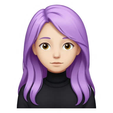 faz menos gótica mas com cabelo roxo claro comprido e camisola preto sticker