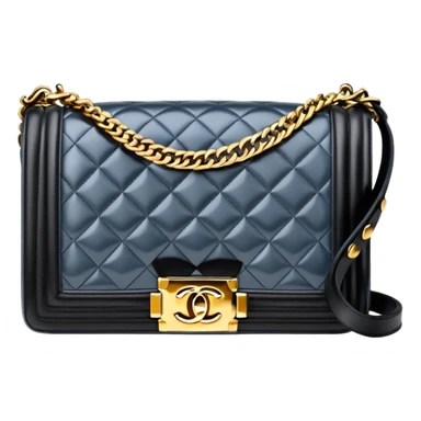chanel le boy silver color bag gold hardware sticker