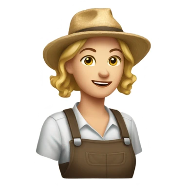 White Woman farmer tipping hand  sticker