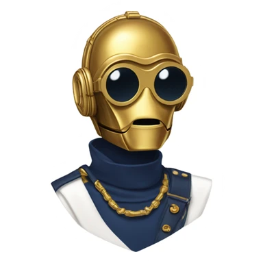 C-3PO wearing A pair of navy blue heart shaped sunglasses  sticker