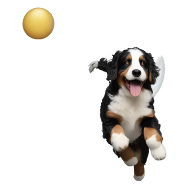 Merle bernedoodle jumping over the moon sticker