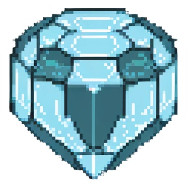 ultra-blocky minimal pixel art Minecraft diamond with few large square pixels sticker