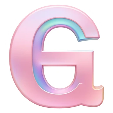 Iridescent pastel pink Font setting icon with letter G sticker
