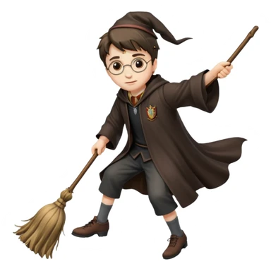 Harry potter on a broomstick sticker