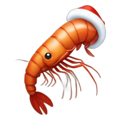 Funny shrimp dressed like santa claus sticker