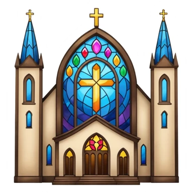 church with stained glass sticker
