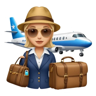 glob , travel bag , pass port, plane,  sticker