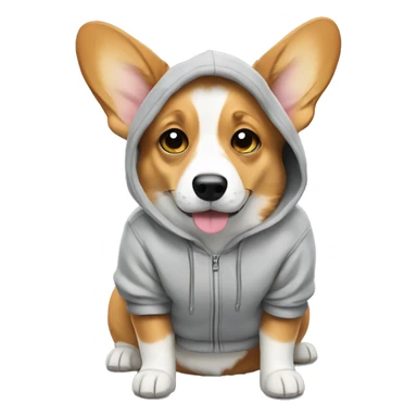 corgi wearing a hoodie  sticker