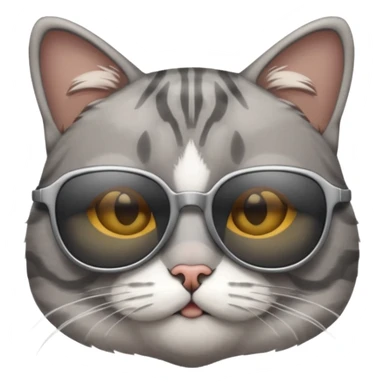 Grey tabby cat in sunglasses sticker