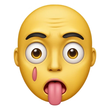 disappointed yellow face tongue sticker