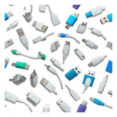 A lot of Unorganized usb cables sticker