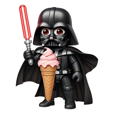 Darth vader eat a red ice cream that Loks Like a Lightsaber  sticker